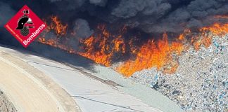 Rubbish tip fire – diggers brought in
